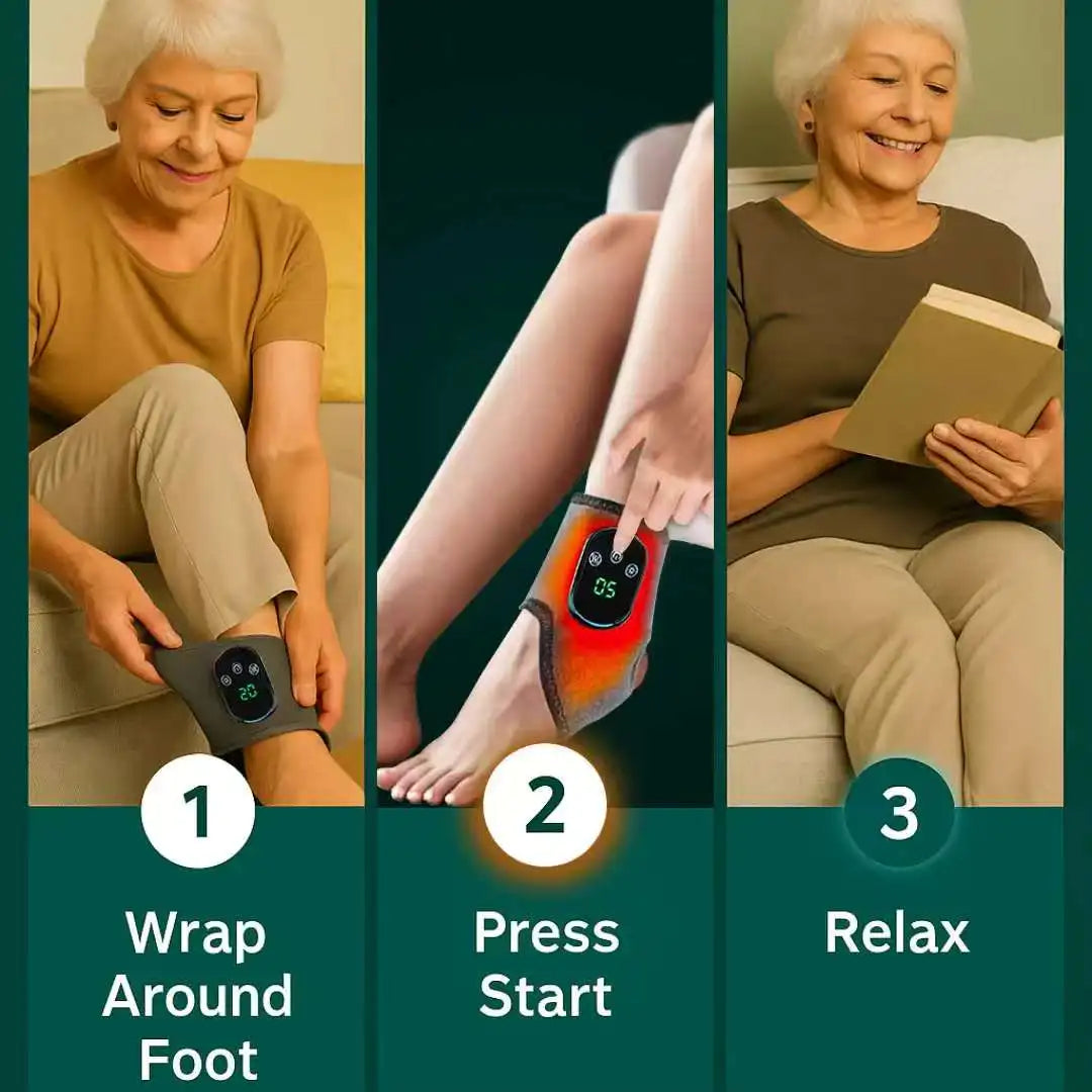 3-in-1 Elektrische Enkelmassager met Warmte & Vibratie – Orion