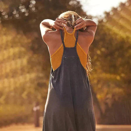 Losvallende & Stylish Dames Jumpsuit met Zijzakken – Narelle