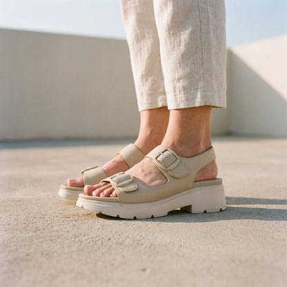 Sandalen Met Grove Plateauzool - Renee