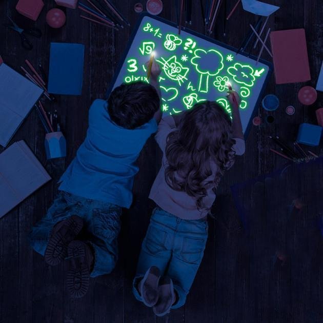 Lichtbord om zonder verf te tekenen voor kinderen – herbruikbaar & magisch