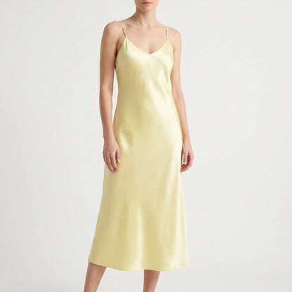 Satin Texture Slip Dress -  Lois