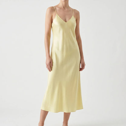 Satin Texture Slip Dress -  Lois