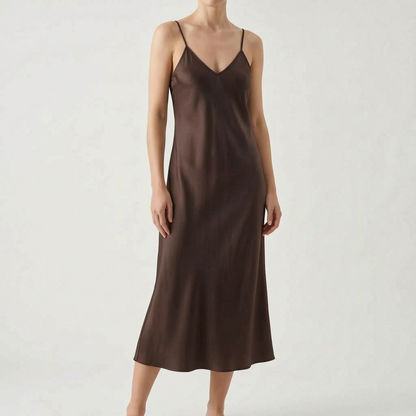 Satin Texture Slip Dress -  Lois