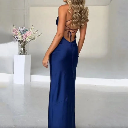 Effen Maxi-jurk met Zijsplit – Nayla