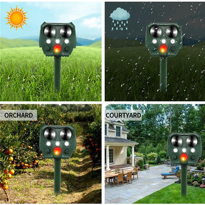 Zonne- ultrasoon Dierafschrikkers met PIR-sensor en knipperlicht – GuardPet