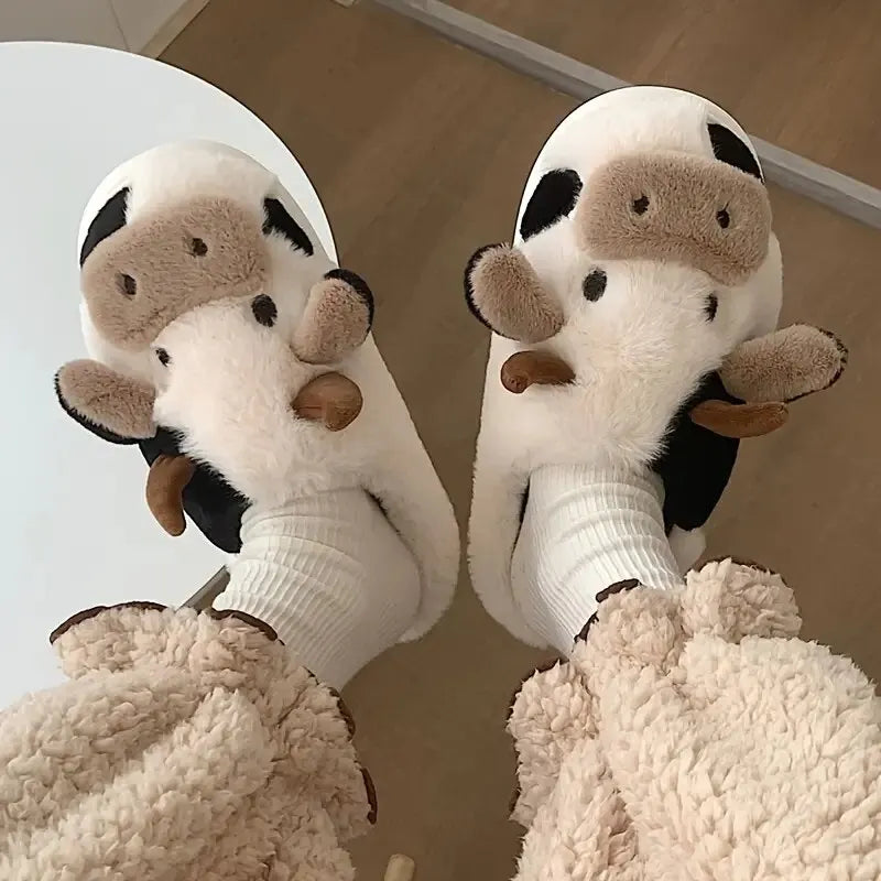 Pluche Pantoffels in Koe Design – PlushCow