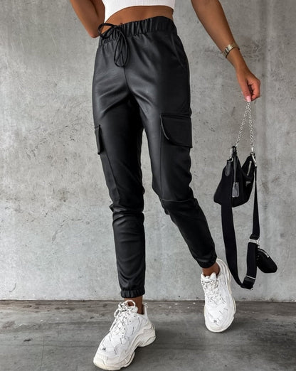 Lederlook Cargo Broek voor Dames - Jade