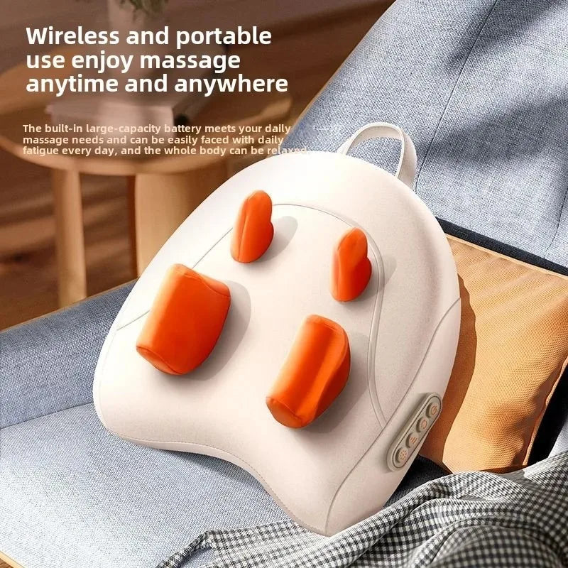 Draadloze Shiatsu Massagekussen met Verwarming voor Nek, Rug & Benen – Auron