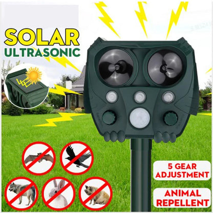 Zonne- ultrasoon Dierafschrikkers met PIR-sensor en knipperlicht – GuardPet
