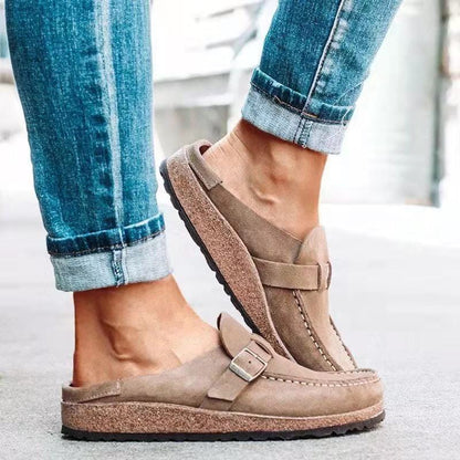 Retro Suède Instapsandalen met Orthopedisch Comfort - Solenza