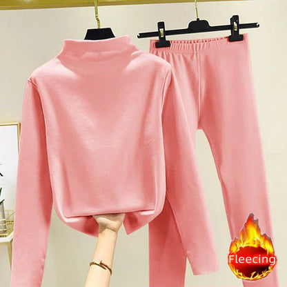 Tweedelige Dames Winter Set met Fleece Pullover en Broek – Eva