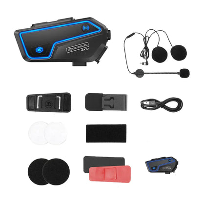 Bluetooth Motorfiets Intercom 10 Rijders & IP67 Waterdicht – RideSync