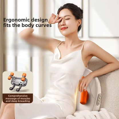 Draadloze Shiatsu Massagekussen met Verwarming voor Nek, Rug & Benen – Auron
