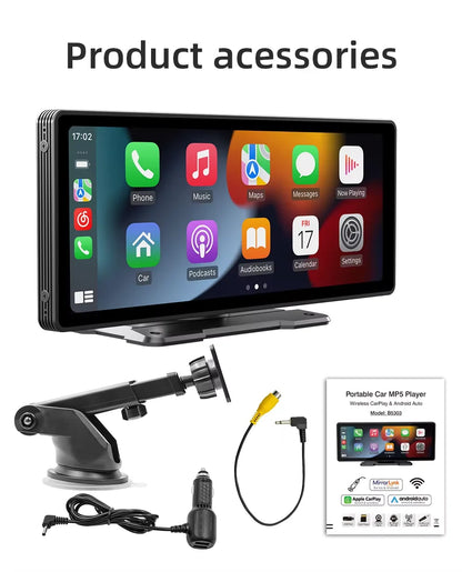 Universele 10,26-inch (26,06 cm) Auto Multimediaspeler met Draadloze CarPlay en Android Auto
