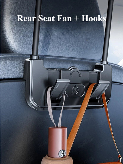 Dual-head achterbankventilator – Eary – USB-C oplaadbaar
