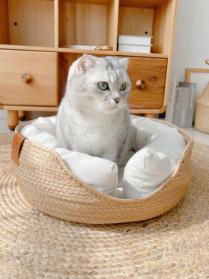 Handgemaakt Comfortabel Bed voor Katten - LuxeSnooze
