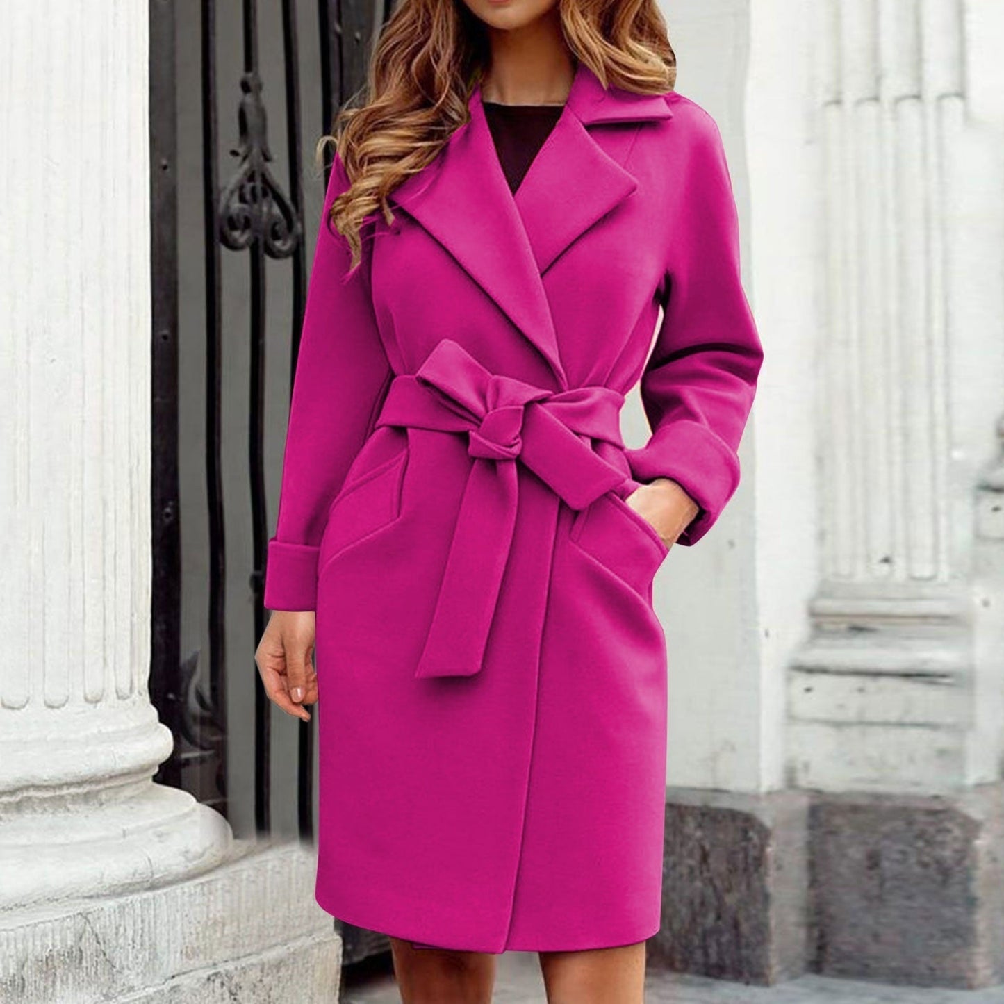 Lange Dames Trenchcoat Winterjas - Sienna
