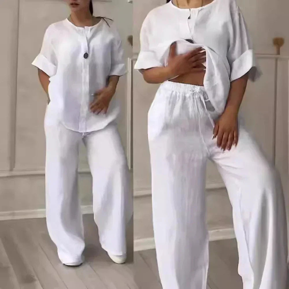 Luchtige & Stijlvolle Linnen Dames Zomer Set - Melina