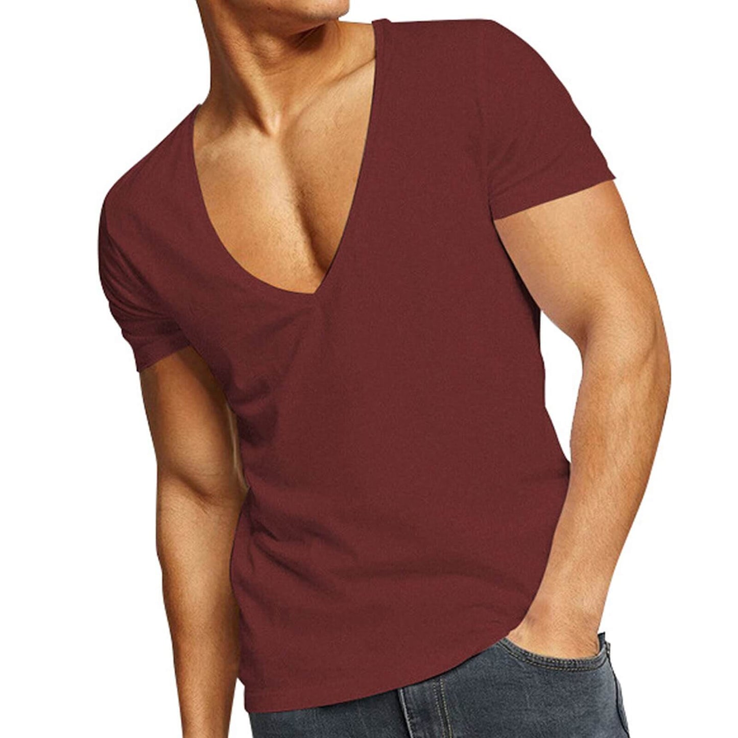 Lässig en figuuraccentuerend heren V-hals T-shirt – Jonas
