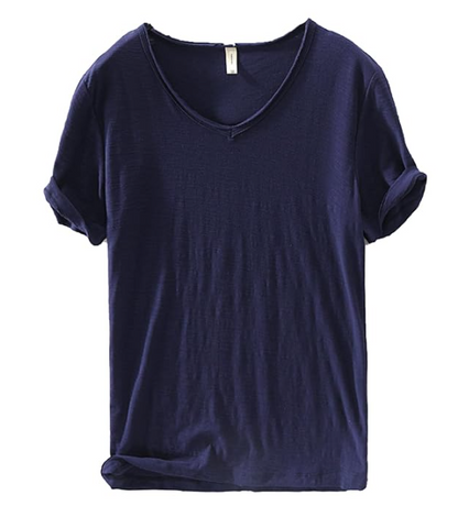 Heren V-hals Linnen Shirt - Luca