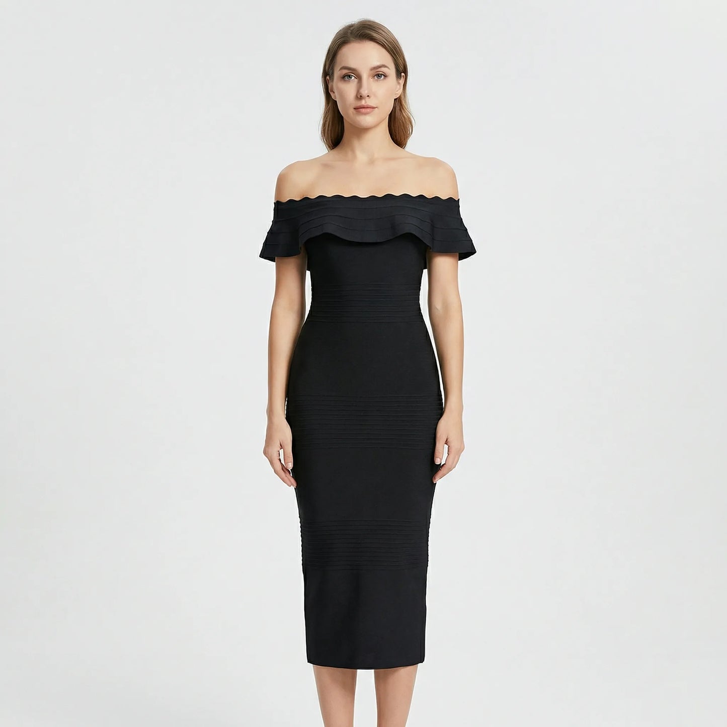 Schulterfreies Midi Kleid - Letizia