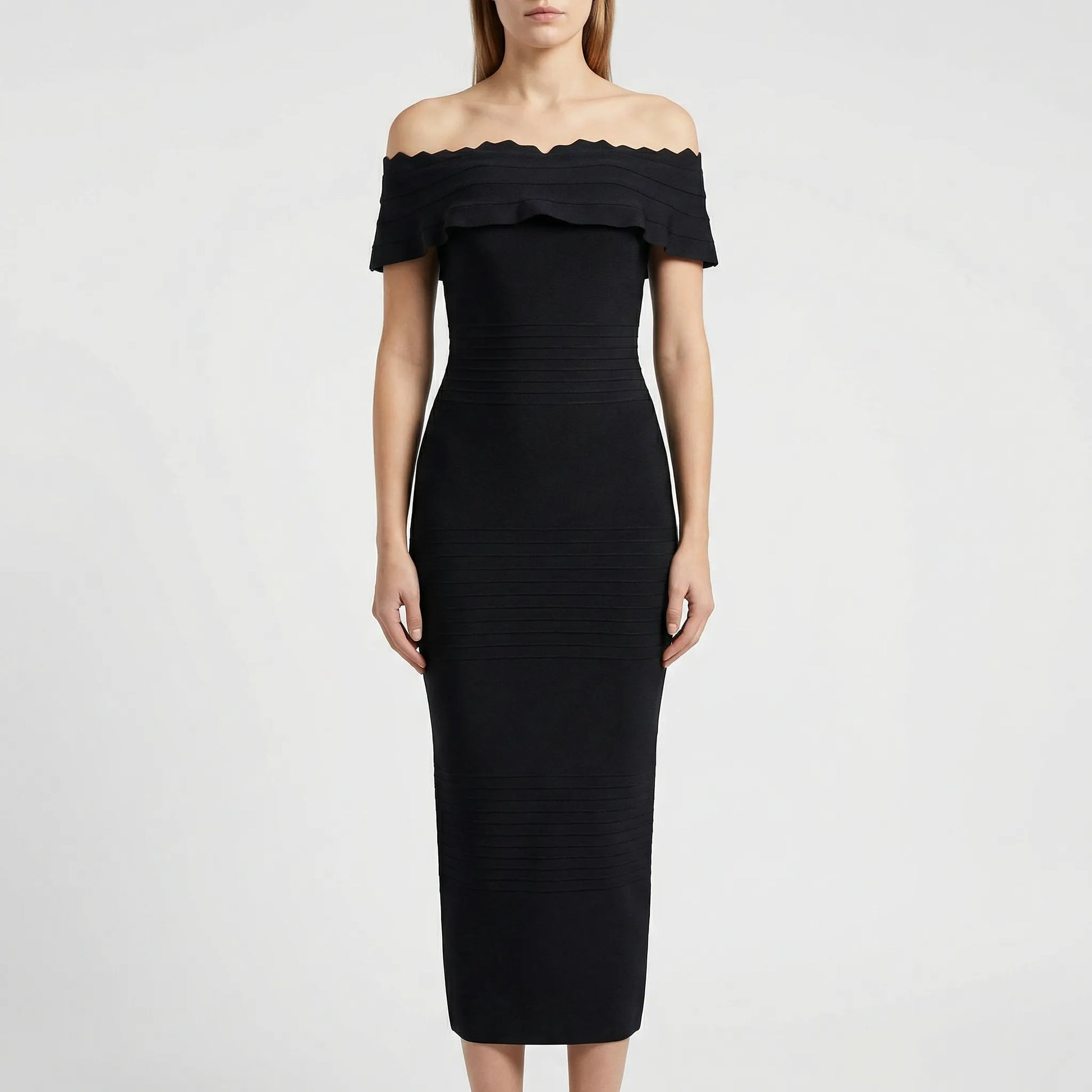 Schulterfreies Midi Kleid - Letizia