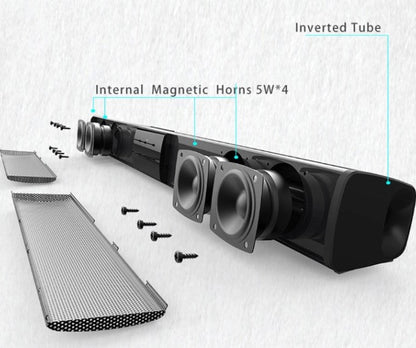 Draadloze Bluetooth Soundbar Stereo Speakersysteem met FM & USB – CineWave