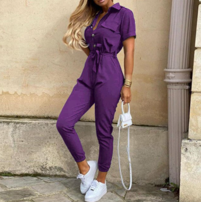 Trendy retro jumpsuit met knoopsluiting - Velia
