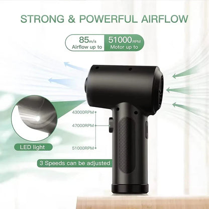 Draadloze luchtblazer met 51.000RPM motor & LED-licht – JetSweep