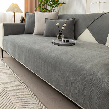 Chenille Bankbeschermer met Visgraatstructuur – VeluraShield