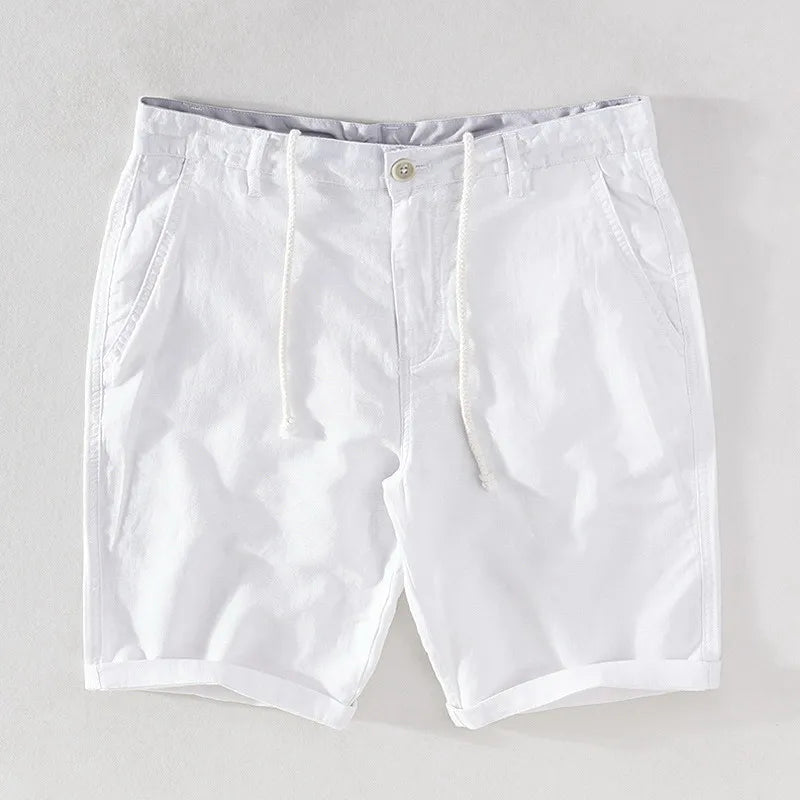 Herenshorts van Linnen-Katoen met Knoopsluiting - Sandro