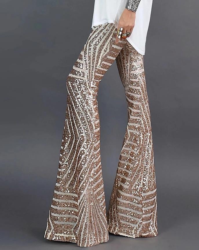 Dames flared glitter jeans met wijde pijpen – Zarah