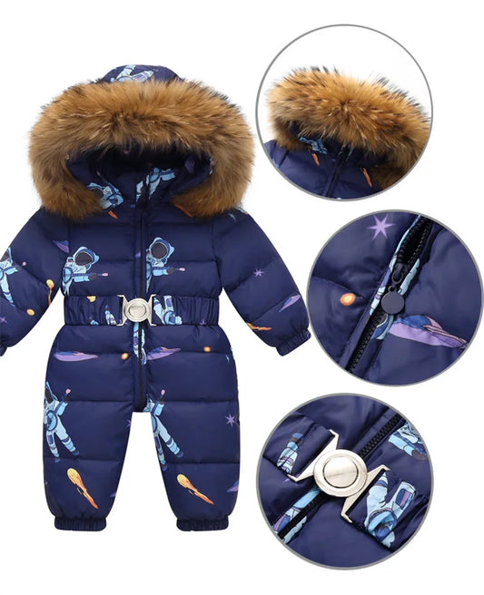 Gevoerd, waterdicht winterpak met capuchon en riem – Winterzauber Niko
