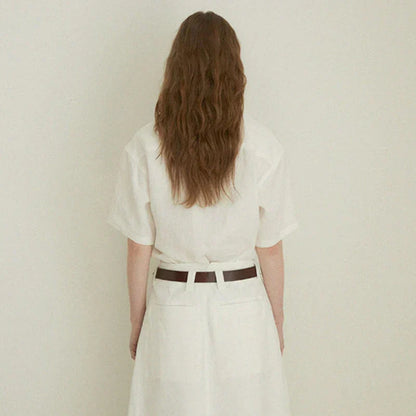 Luchtige & Tijdloze Linnen Damesblouse met Korte Mouwen en V-hals – Milena