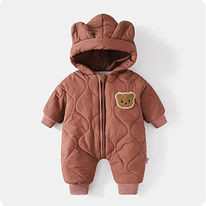 Winteroverall met capuchon en berenmotief voor baby's – knus & winterwarm
