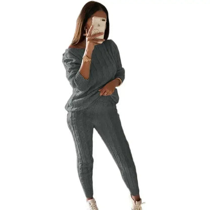 Tweedelig Dames Tricot Trainingspak voor Herfst & Winter – Isaline