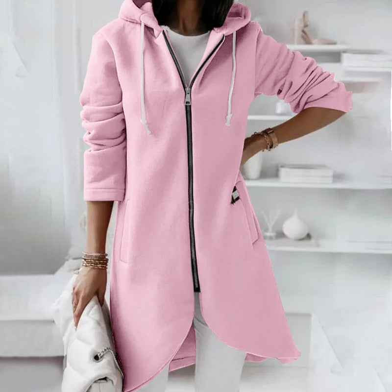 Dames Hoodie Vest met Rits en Capuchon – Shaly