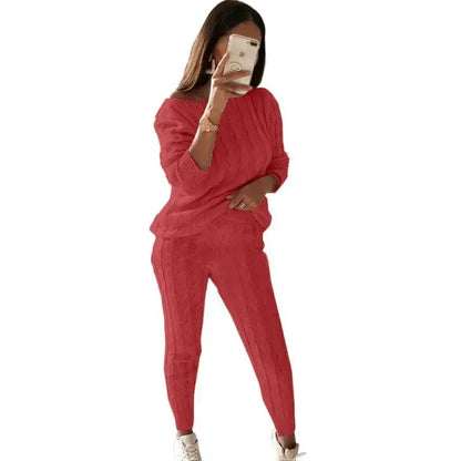 Tweedelig Dames Tricot Trainingspak voor Herfst & Winter – Isaline
