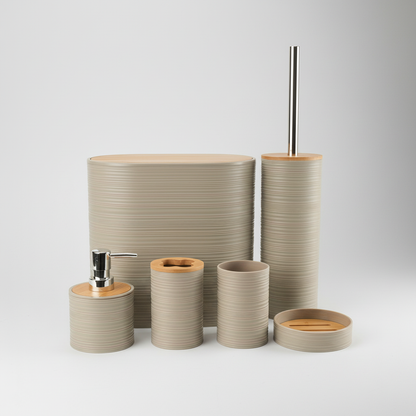 Sechsteiliges Badezimmerzubehör Set - Bamborao