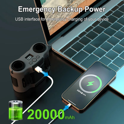 Draagbare heupclipventilator met dubbele luchtuitlaten & 20.000mAh batterij – BreezeMate