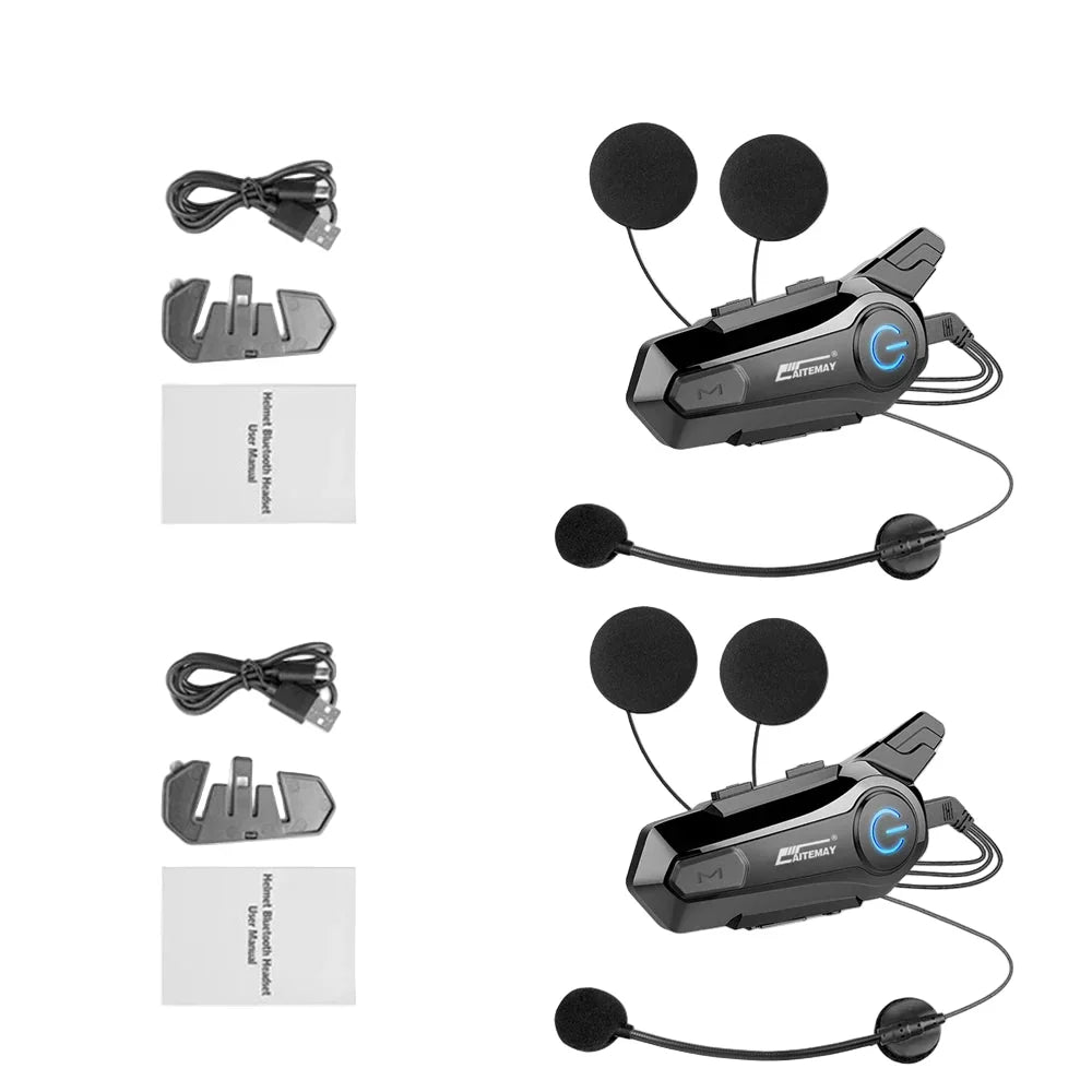 Bluetooth Motorhelm Intercom Headset met 1000m Bereik & IPX6 Waterdicht – RoadComm
