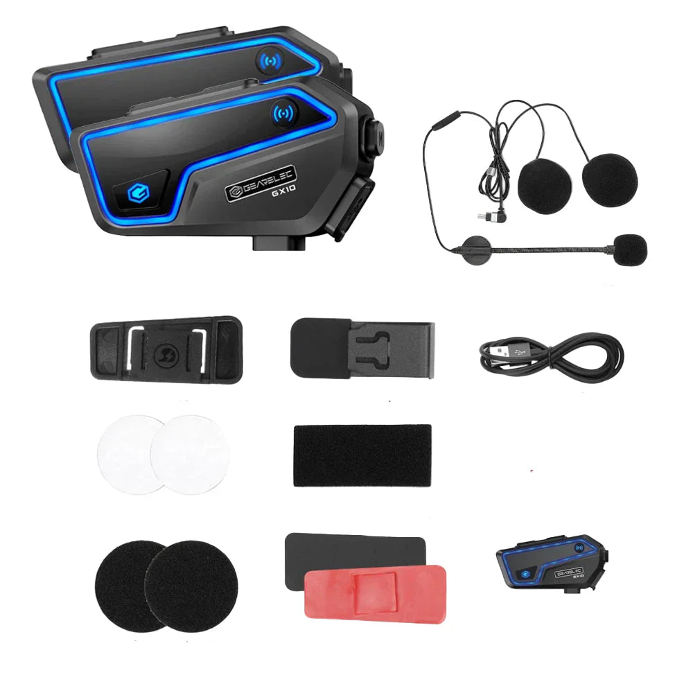 Bluetooth Motorfiets Intercom 10 Rijders & IP67 Waterdicht – RideSync