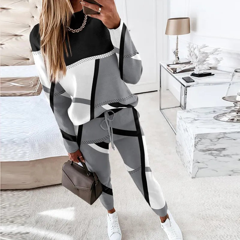 2-delig Set met O-hals en Lange Broek - Sophie