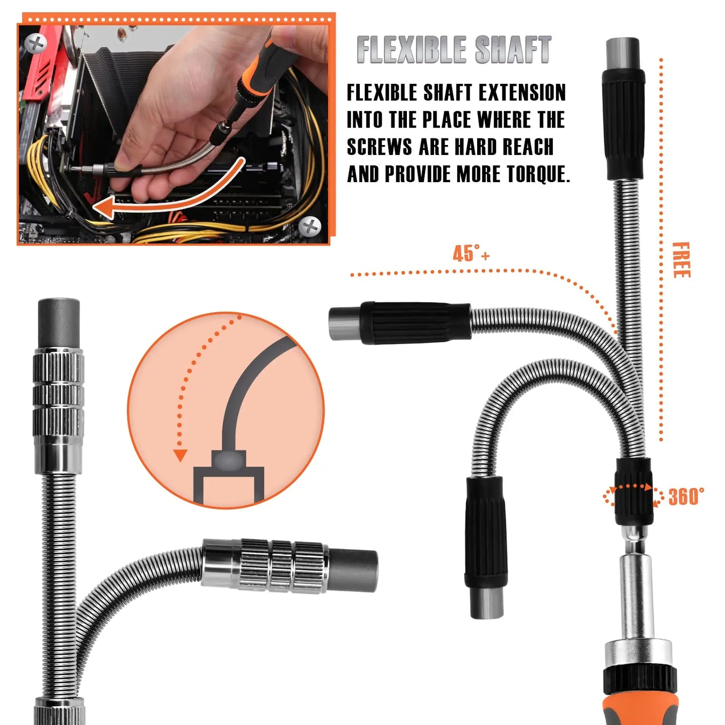 68-in-1 Ratsleutelschroevendraaierset met Magnetische Bits & Verlengstuk – FortiDrive