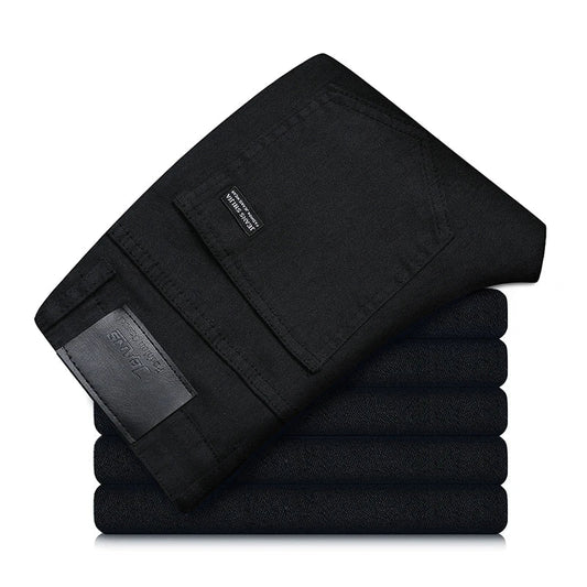 Zwarte Heren Stretch Straight Fit Jeans – Milan