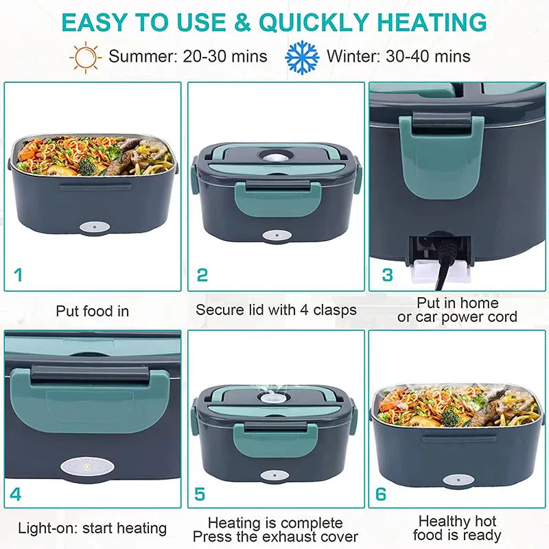 1.5L Elektrische Lunchbox Voedselverwarmer 60W Draagbare Lekvrije Verwarmer