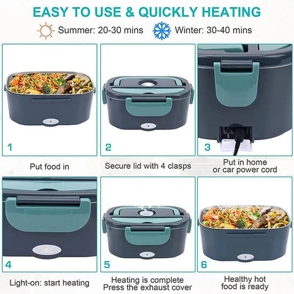 1.5L Elektrische Lunchbox Voedselverwarmer 60W Draagbare Lekvrije Verwarmer