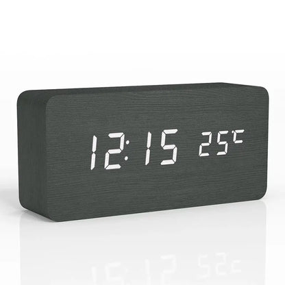 Digitale Houten Wecker met LED-display – WoodSync