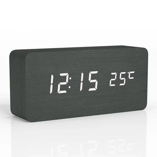 Digitale Houten Wecker met LED-display – WoodSync