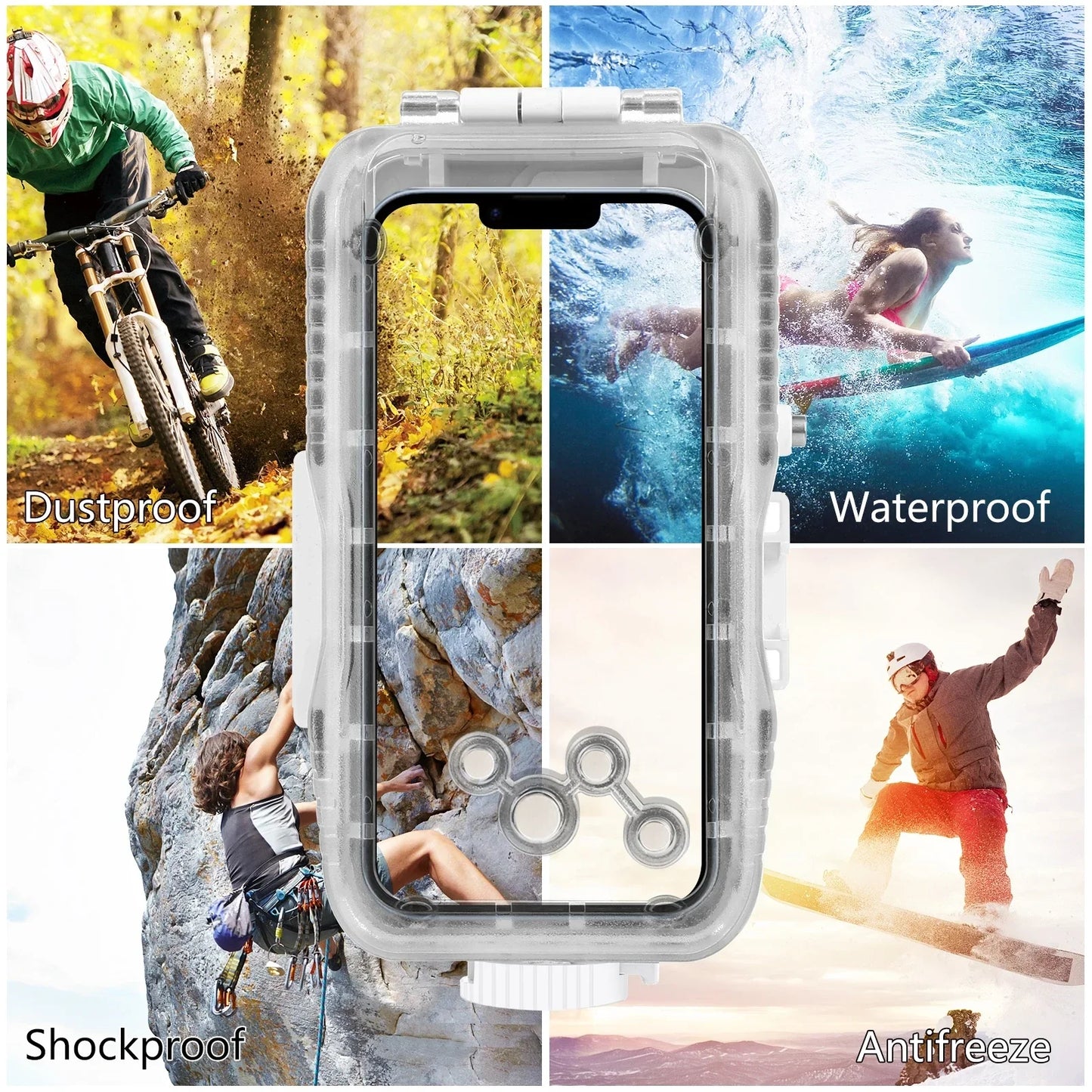 Waterdichte Duikbehuizing voor iPhone met 40m Dieptebescherming & Touchbediening – AquaShield